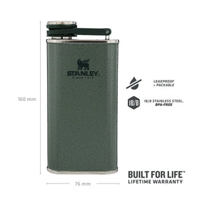 STANLEY CLASSIC EASY FILL WIDE MOUTH FLASK hammertone green infografia
