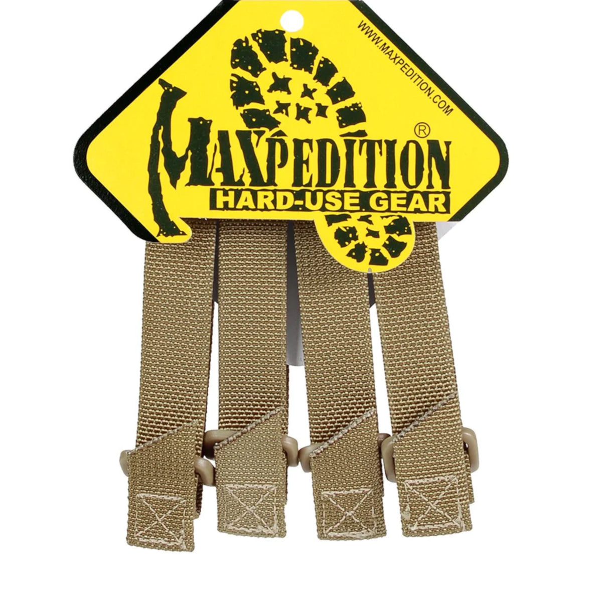 Le TacTie di Maxpedition nella variante khaki da 7.6cm nella loro confezione